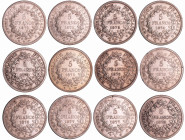 France - Troisième république (1871-1940) - 5 francs Hercule années 1872 à 1878 (12 monnaies)
1872 A, 1873 A, 1873 K, 1874 A, 1874 K, 1875 A, 1875 K,...