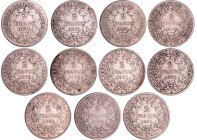 France - Troisième république (1871-1940) - 2 francs Cérès avec légende lot de 11 monnaies
1870 A, 1871 A, 1871 K, 1872 A, 1872 K, 1873 A, 1881 A, 18...