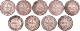 France - Troisième république (1871-1940) - 1 franc Cérès années 1871 à 1895 (9 monnaies)
1871 A (SUP), 1871 K (TTB) ; 1872 A, 1872 K, 1881 A, 1887 A...