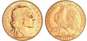 France - Troisième république (1871-1940) - 20 francs Marianne 1911 A (Paris)
SPL
Ga.1064a-F.535
 Au ; 6.44 gr ; 21 mm