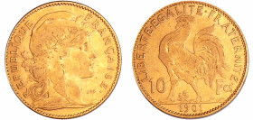 France - Troisième république (1871-1940) - 10 francs Marianne 1901 A (Paris)
TTB+
Ga.1017-F.509
 Au ; 3.22 gr ; 19 mm
