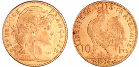 France - Troisième république (1871-1940) - 10 francs Marianne 1906 A (Paris)
SUP
Ga.1017-F.509
 Au ; 3.24 gr ; 19 mm