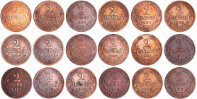 France - Troisième république (1871-1940) - 2 centimes Dupuis lot de 18 monnaies dont la 1900
1898, 1899, 1900, 1901, 1902, 1903, 1904, 1907, 1908, 1...