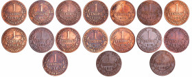 France - Troisième république (1871-1940) - 1 centime Dupuis lot de 17 monnaies dont 1900 et 1910
1898, 1899, 1900, 1901, 1902, 1903, 1904, 1908, 190...