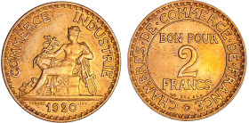France - Troisième république (1871-1940) - 2 francs Chambre de commerce 1920
SPL
Ga.533-F.267
 Br-Al ; 8.18 gr ; 27 mm