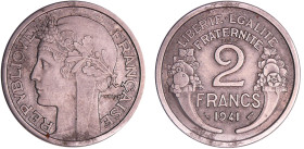 France - Etat-Français (1940-1944) - 2 francs Morlon fer 1941 essai
SUP+
Ga.538-F.270
 Al ; 5.98 gr ; 27 mm