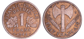 France - Etat-Français (1940-1944) - 1 franc Bazor - 1944 C petit c
TTB
Ga.471-F.223
 Al ; 1.25 gr ; 23 mm