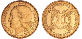 France - Quatrième république (1947-1959) - Essai de la 20 francs 1950 - Turin
SPL à FDC
Maz.2765
 Br-Al ; 3.98 gr ; 23 mm