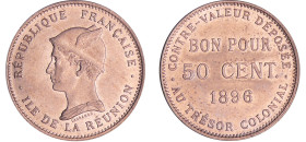 Réunion - 50 centimes 1896
SUP
Lecompte.41
 CU-Ni ; 2.55 gr ; 22 mm