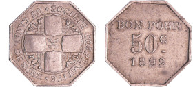 Suez (Canal) - 50 centimes 1892
TTB
Lecompte.15
 Al ; 1.56 gr ; 25 mm