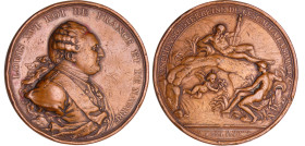 France - Louis XVI (1774-1792) - Médaille, Canal entre la Somme et l'Escaut 1785
TTB
--
 Br ; 72.31 gr ; 55 mm