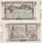 France - 5000 francs "Flameng" Type 1918
Quelques trous d'épingles, 2 plis, déchirures sur 10 mm sur le bord supérieur et inférieur, manque sur le bo...