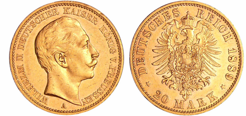 Allemagne - Prusse - Wilhelm II (1888-1918) - 20 mark 1889 A (Berlin)
SUP+
AKS...