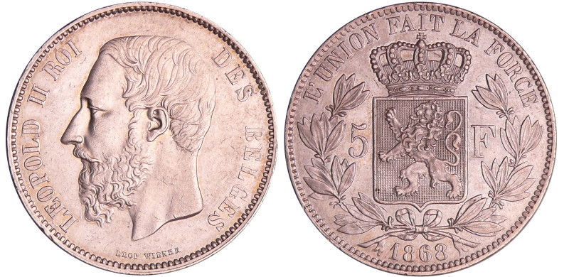 Belgique - Léopold II (1865-1909) - 5 Francs 1868 (tranche B)
SUP+
Eyckmans.15...