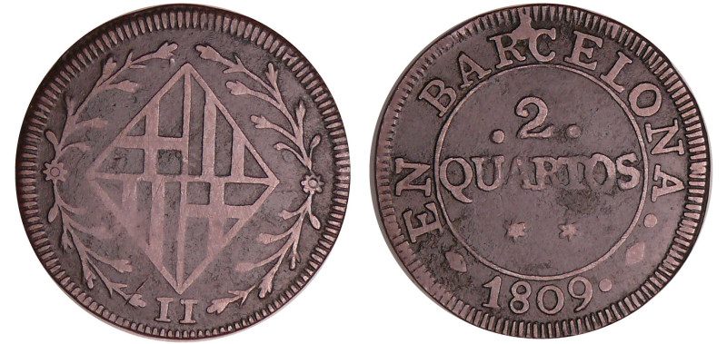 Espagne - Joseph Napoléon (1808-1814) - 2 quartos 1809 (Barcelona)
TTB
KM#66
...