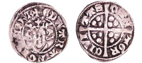 Grande-Bretagne - Edward Ier (1272-1307) - Penny, Canterburry
A/ + ЄDW R' ANGL' DNS hyB (unbarred A), crowned facing bust.
R/ CIVI TAS CAN TOR, long...