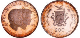 Guinée - 200 Francs 1970 Indépendence - John & Robert Kennedy
PROOF
KM#2
 Ar ; 11.65 gr ; 30 mm