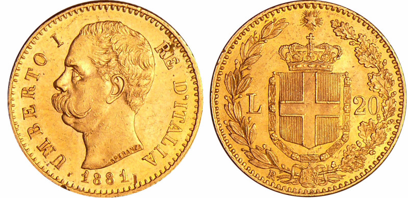 Italie - Umberto (1878-1900) - 20 lires 1881 R (Rome)
SPL
Montenegro.14
 Au ;...