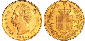 Italie - Umberto (1878-1900) - 20 lires 1881 R (Rome)
SPL
Montenegro.14
 Au ; 6.43 gr ; 23 mm
