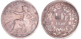 Suisse - 1 franc 1850
TB+
KMZ-2.1203
 Ar ; 4.89 gr ; 23 mm