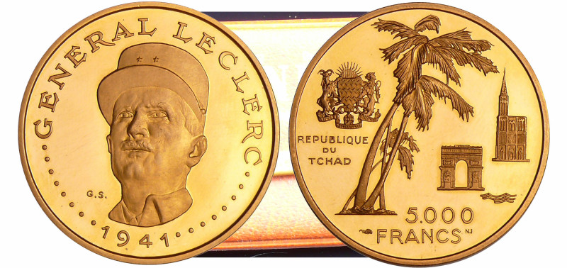 Tchad, République - 5000 francs Général Leclerc ND (1970)
PROOF
Fried.3
 Au ;...