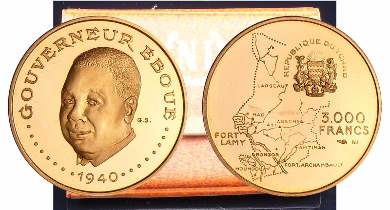 Tchad, République - 3000 francs gouverneur Eboué ND (1970)
PROOF
Fried.4
 Au ...