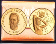 Tchad, République - 1000 francs commandant Lamy ND (1970)
PROOF
Fried.5
 Au ; 3.45 gr ; 20 mm
Monnaie dans son coffret avec son certificat.