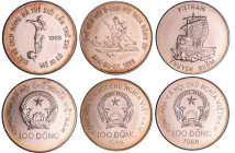 Viet-Nam - Lot de 3 monnaies de 100 dong
PROOF
KM#18-23.1-29.1
 Ar ; ;