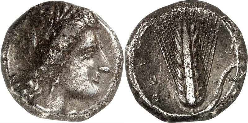 ITALIEN. 
LUKANIEN. 
METAPONTION (Metaponto). Stater (325/280) 7,74g. Kopf der...