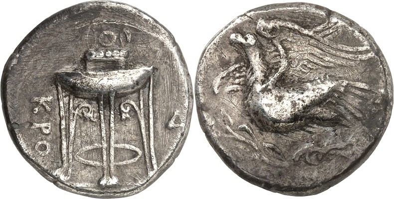 ITALIEN. 
BRUTTION. 
KROTON (Crotone). Stater (350/300, v.Chr.) 7,46g. Adler m...