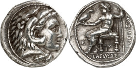 MAKEDONIEN.
KÖNIGREICH.
Alexander III. der Große 336-323 v. Chr. Tetradrachmon posthum (315/300 v.Chr.) 17,13g, SALAMIS auf Zypern. Herakleskopf n.r...