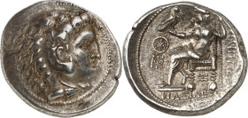 MAKEDONIEN. 
KÖNIGREICH. 
Philippos III. Arrhidaios 323-317 v. Chr. Tetradrachmon 17,70g, ARADOS. Herakleskopf n.r. / FILIPP OY - BA SILEWS Zeus aet...
