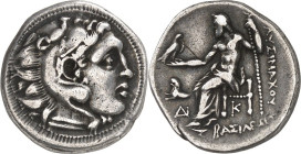 THRAKIEN. 
KÖNIGREICH. 
Lysimachos 323-281 v. Chr. Drachme (301/297 v.Chr.) 3,82g, KOLOPHON. Herakleskopf n.r. / LUS IMAXOY - BA SILEWS Zeus aetopho...