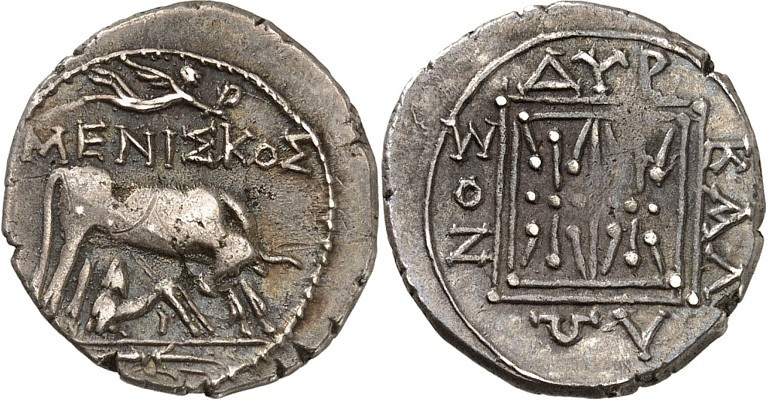 ILLYRIEN. 
STÄDTE. 
DYRRHACHION (Durres). Drachme (210/50 v.Chr.) 3,24g, MENIS...