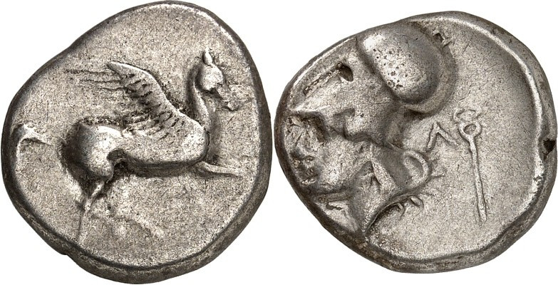 AKARNANIEN. 
STÄDTE. 
LEUKAS (Levkas). Korinthischer Stater (400/330 v.Chr.) 8...