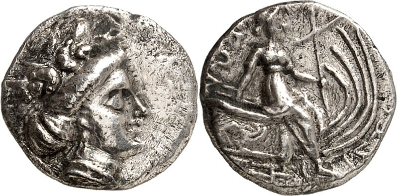 EUBOIA. 
STÄDTE. 
HISTIAIA (Orei). Tetrobolon (178/168 v.Chr.) 1,67g. Histiaia...