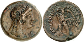 ÄGYPTEN. 
Ptolemaios VI. Philometor 180-145 v. Chr. AE-Tetrobolon/80-er 27/26mm (180/176 v.Chr.) 16,01g, Alexandreia. Isiskopf n.r. / PTOL EMAIoY - B...