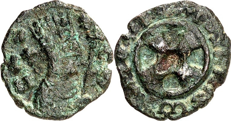 AXUM (Äthiopien). 
Anonym um 450-525 n.Chr. AE-"Obolos" 15mm 0,92g. Büste in Or...