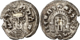 AXUM (Äthiopien). 
(Za)Wazen(az) (S)agad um 600-625 n.Chr. Bi-"Drachme" 17mm 1,15g. Büste in Ornat mit vergoldeter Tiara, v.v. (geez:) "(ne)g(u)s - A...