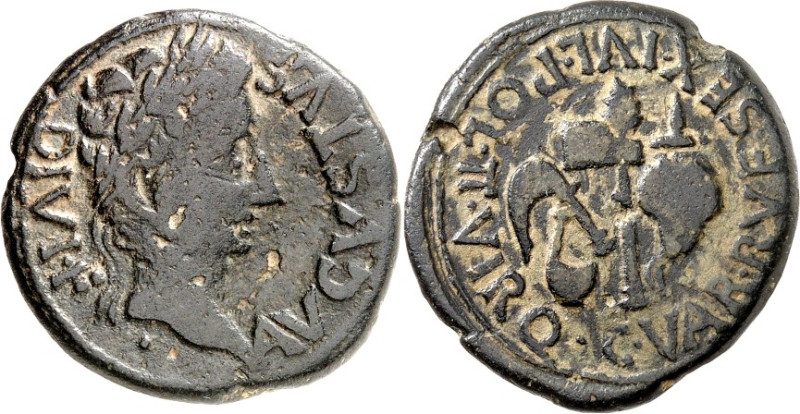 SPANIEN. 
CARTHAGO NOVA. 
Augustus (27 v.Chr.-14 n.Chr.). AE-As 11,8g. Belorbe...