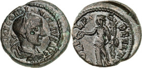THRAKIEN. 
DEULTUM, Colonia (Debelt). 
Gordianus III. 238-244. AE-Dupondius 23/22mm 7,27g. Büste mit Panzer, Paludamentum und Lorbeerkranz n.r. IMP ...