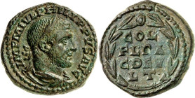 THRAKIEN. 
DEULTUM, Colonia (Debelt). 
Philippus I. Arabs 244-249. AE-Dupondius 8,48g. Belorbeerte drapierte Büste n.r. IMP MIVL PHILIPPVS AVG // CO...