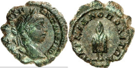 THRAKIEN. 
HADRIANOPOLIS (Edirne). 
Caracalla 198-211. AE-Hemiassarion 17mm 2,44g. Belorbeerte Büste n.r. AVT K M AVPH - ANTWNINO C / ADRIANOPOLEI-T...