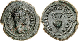 THRAKIEN. 
PHILIPPOPOLIS (Plovdiv). 
Septimius Severus 193-211. AE-Assarion 22/21mm 5,16g. Kopf mit Lorbeerkranz n.r. AY K L - CEY HPOC / FILIPPOP-O...