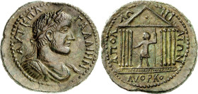 PISIDIEN.
APOLLONIA MORDIAION.
Gallienus 253-268. AE-43/40mm 25,16g. Belorbeerte drapierte gepanzerte Büste n. r. AVT K P L - GALLI HN / A POLLW - N...