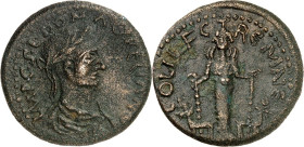 PISIDIEN. 
CREMNA (bei Camlik). 
Aurelianus 270-275. AE-Ganzstück 32mm 13,34g. Paludamentbüste m. Lkr. n.r. IMP. C.S. L. DOM. AVRELIANO / COL I L- F...