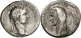 KAPPADOKIEN. 
KAISAREIA am Argaios (Kayseri). 
Nero mit Agrippina iunior 54-59. Drachme 3,32g. Belorbeerter Kopf des jugendlichen Neros n.r. NERO CL...