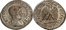 SYRIEN. 
SELEUKIS und PIEREIA / ANTIOCHEIA (Antakya). 
Philippus II. Caesar 244-247. Bi-Tetradrachmon (248) 10,92g. Paludamentbüste mit Panzer n.r. ...
