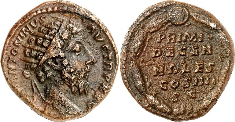 RÖMISCHES KAISERREICH. 
MARCUS AURELIUS, Augustus 161-180. AE-Dupondius (170 /7...