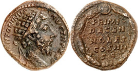 RÖMISCHES KAISERREICH. 
MARCUS AURELIUS, Augustus 161-180. AE-Dupondius (170 /71) 10,29g, Rom. Büste mit Strahlenkrone n. r. IMP M ANTONINVS AVG TR P...